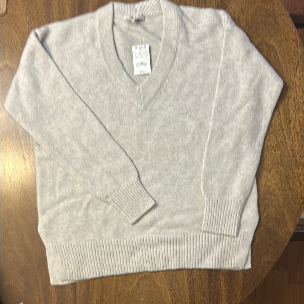 Gray V-Neck Sweater - Picture 1 of 5